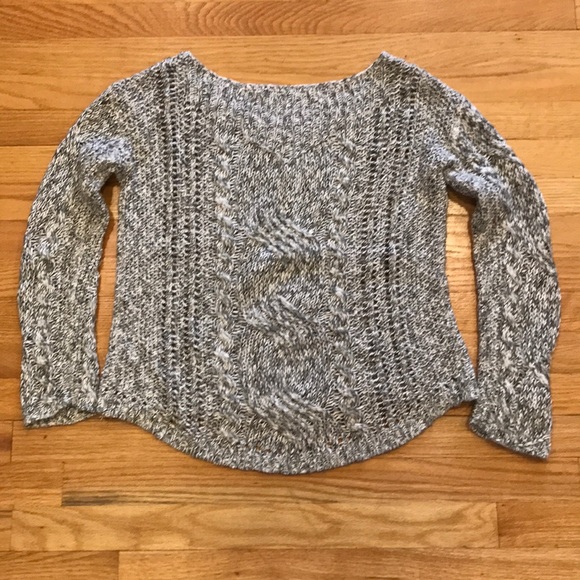 $108 FREE PEOPLE Beach Comber Oversized Gray Chunky Knit Soft Sweater Sz S Small - Picture 9 of 10